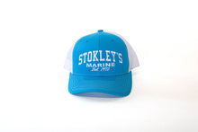 Load image into Gallery viewer, Light Blue Stokley&#39;s Trucker Hat
